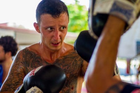 Student training at Muay Thai Camp in Thailand