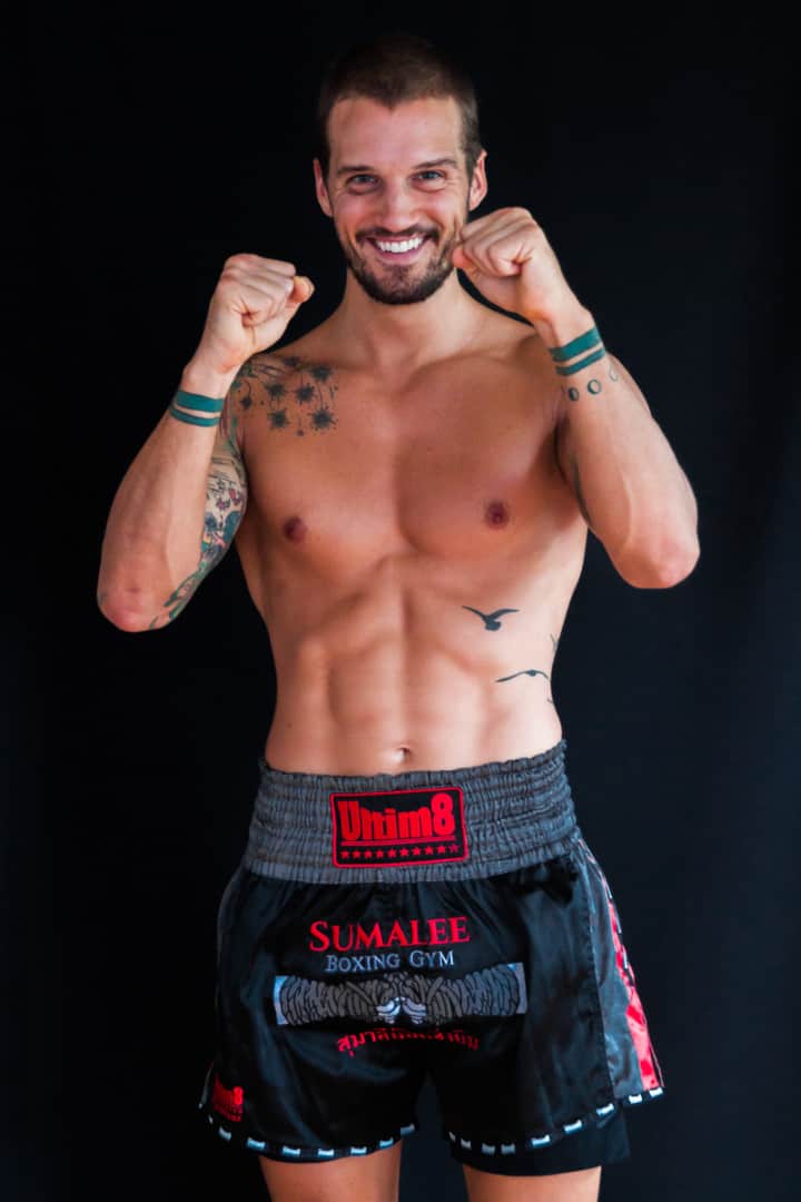 Parker Hurley at a Muay Thai gym, Phuket