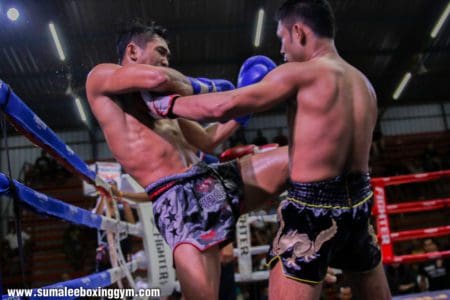 Phunkorn - Left Knee versus Torkeb Sinbi Muay Thai