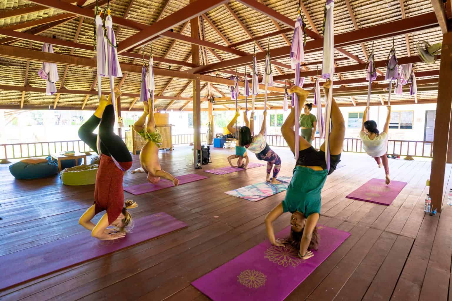 Aerial Yoga: 9 Benefits for Your Mind, Body & Soul | Sumalee Boxing Gym