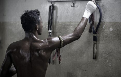 Backstage at Radjadamnern Stadium in changing rooms